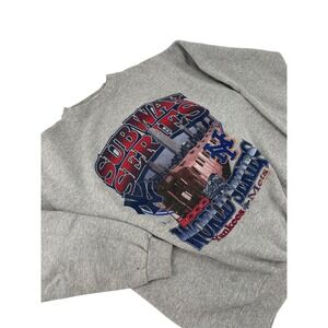 Puma Sweatshirt Mens Medium Subway Series 2000 World Series Gray Yankees Mets